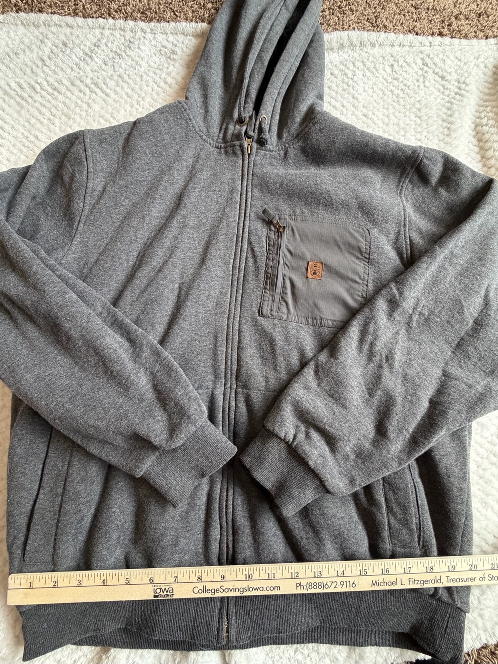 Coleman Gray Full-Zip Hooded Sweater Jacket